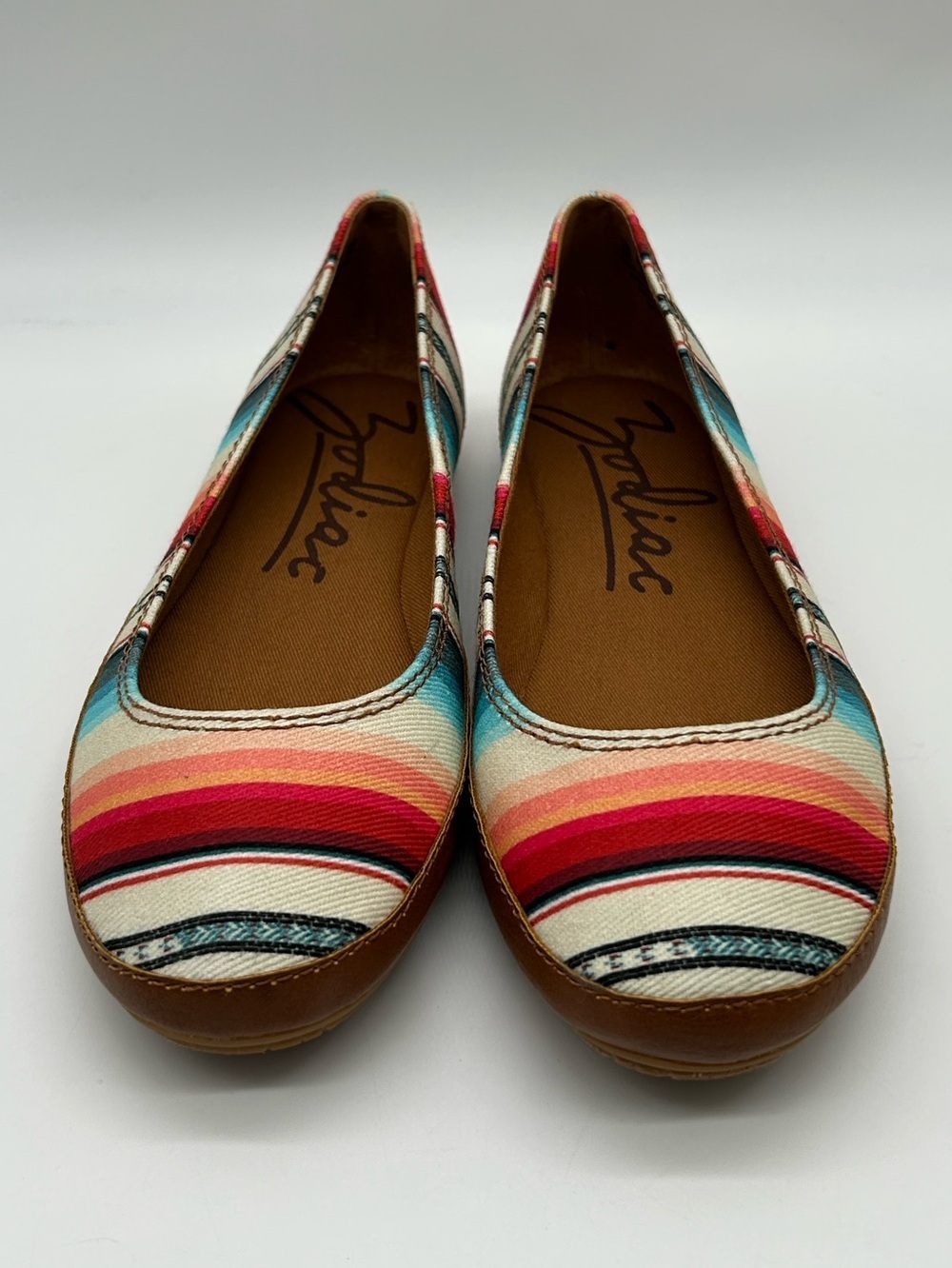 Zodiac Dawn Serape Stripe Ballet Flats Women’s Size 7M Colorful Southwestern NWB - Picture 6 of 9